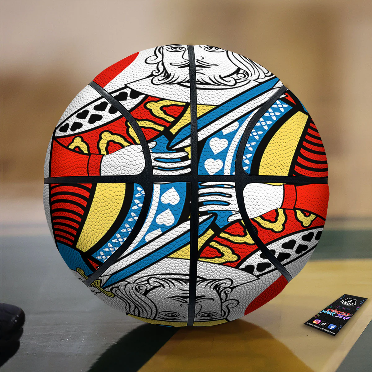Playing Card King Of Hearts Print Basketball