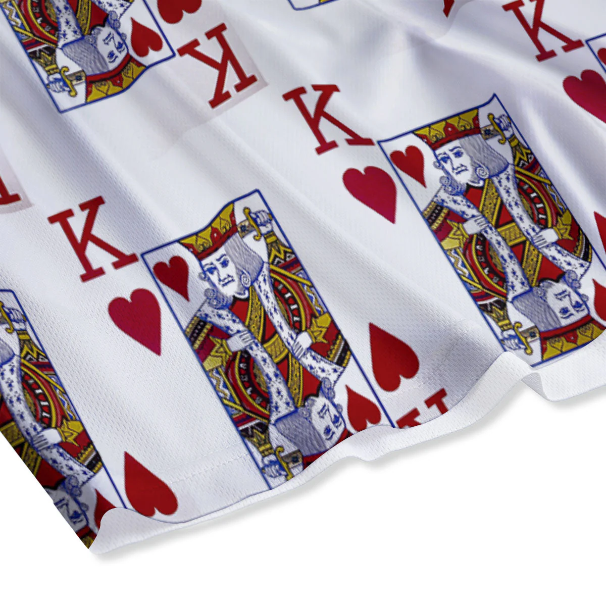 Playing Card King Of Hearts Print Pattern Mesh Shorts - Image 4