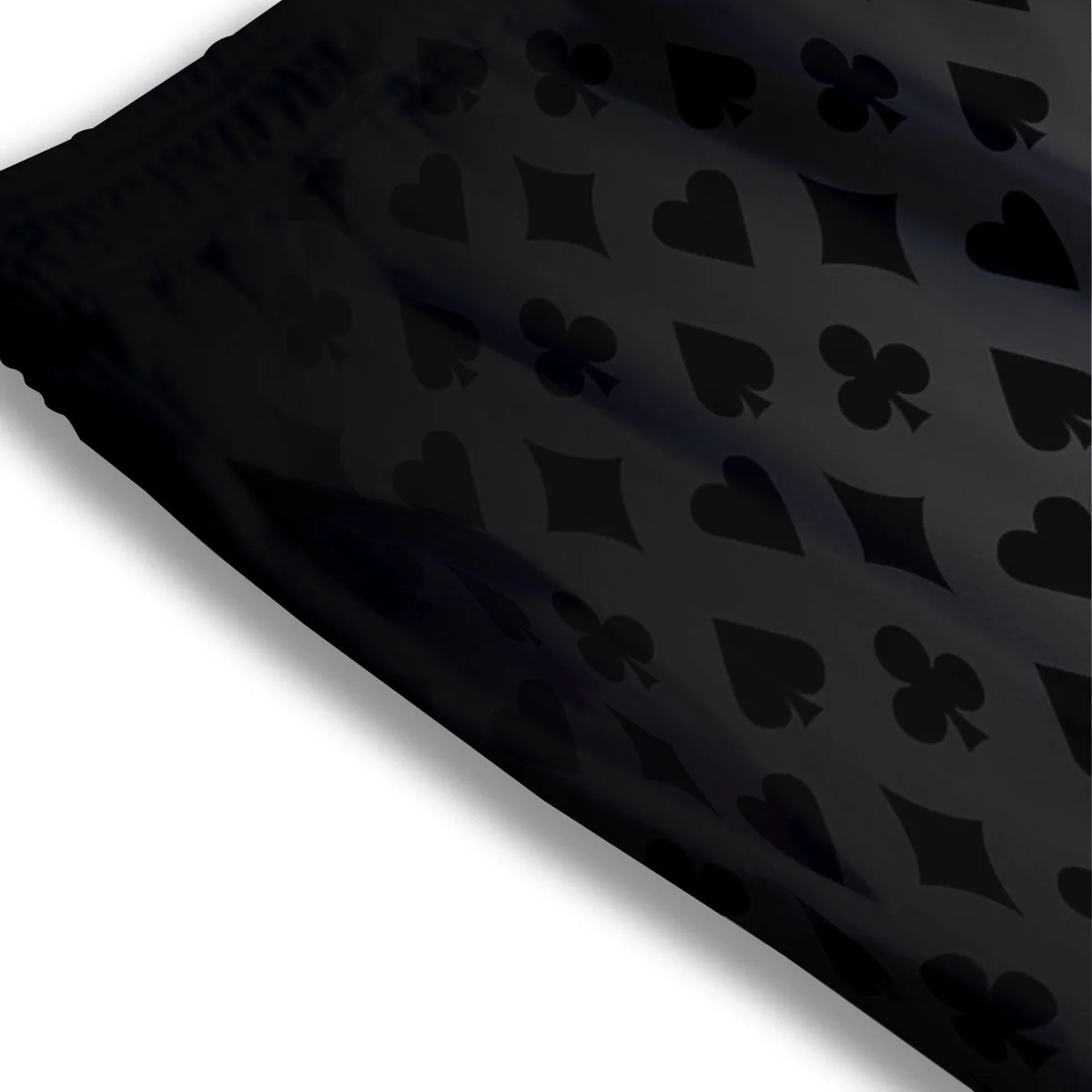 Playing Card Suits Grey And Black Print Mesh Shorts - Image 3