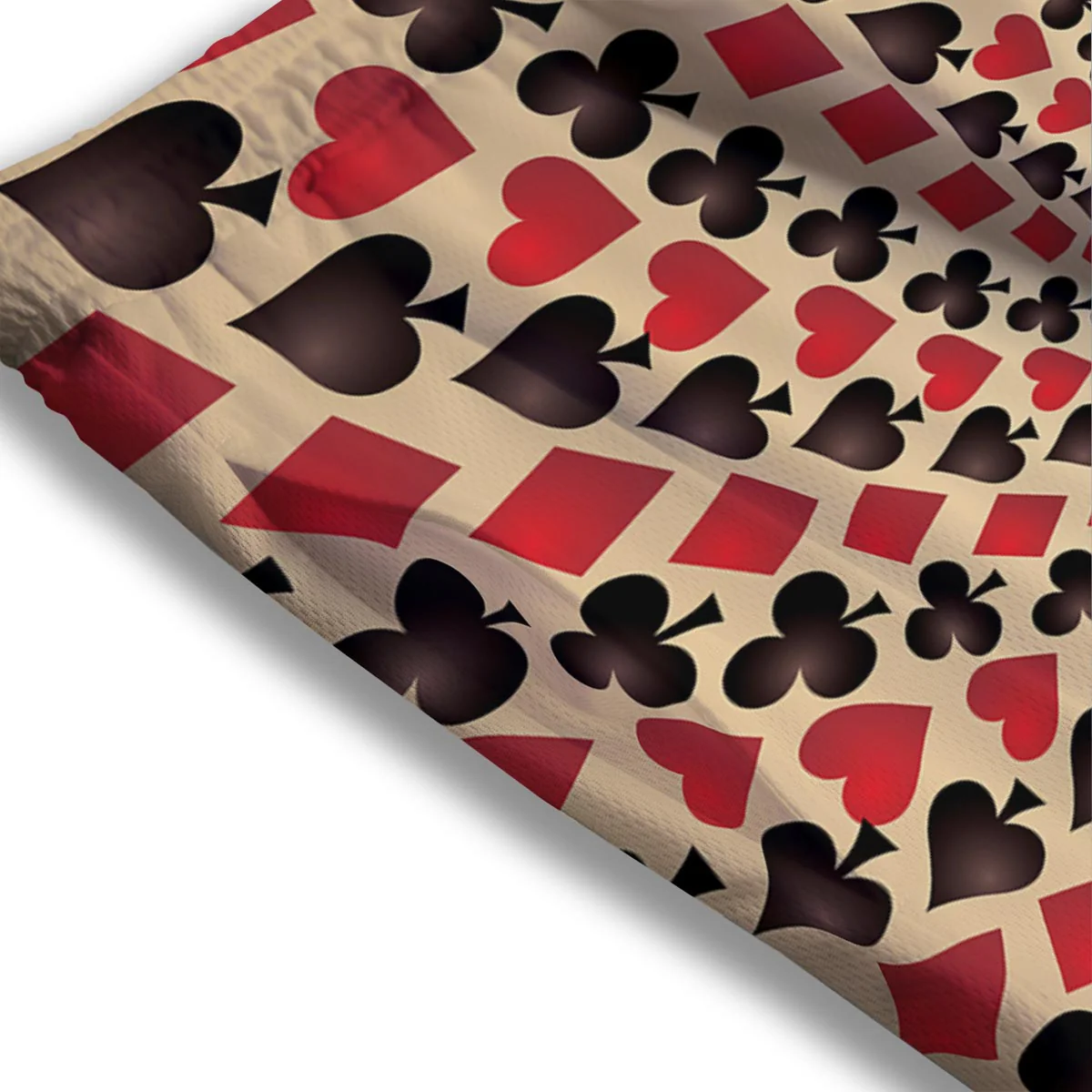 Playing Card Suits Swirl Print Mesh Shorts - Image 3