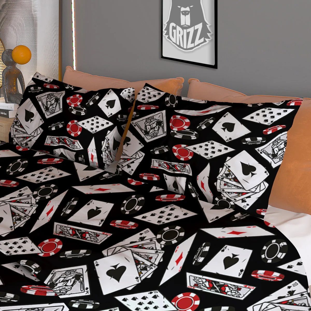 Playing Cards Ace Print Pattern Duvet Cover Bedding Set - Image 3