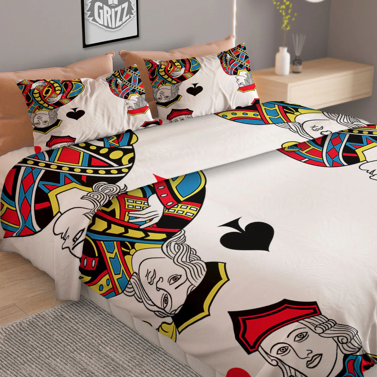 Playing Cards Four Jacks Print Duvet Cover Bedding Set - Image 2