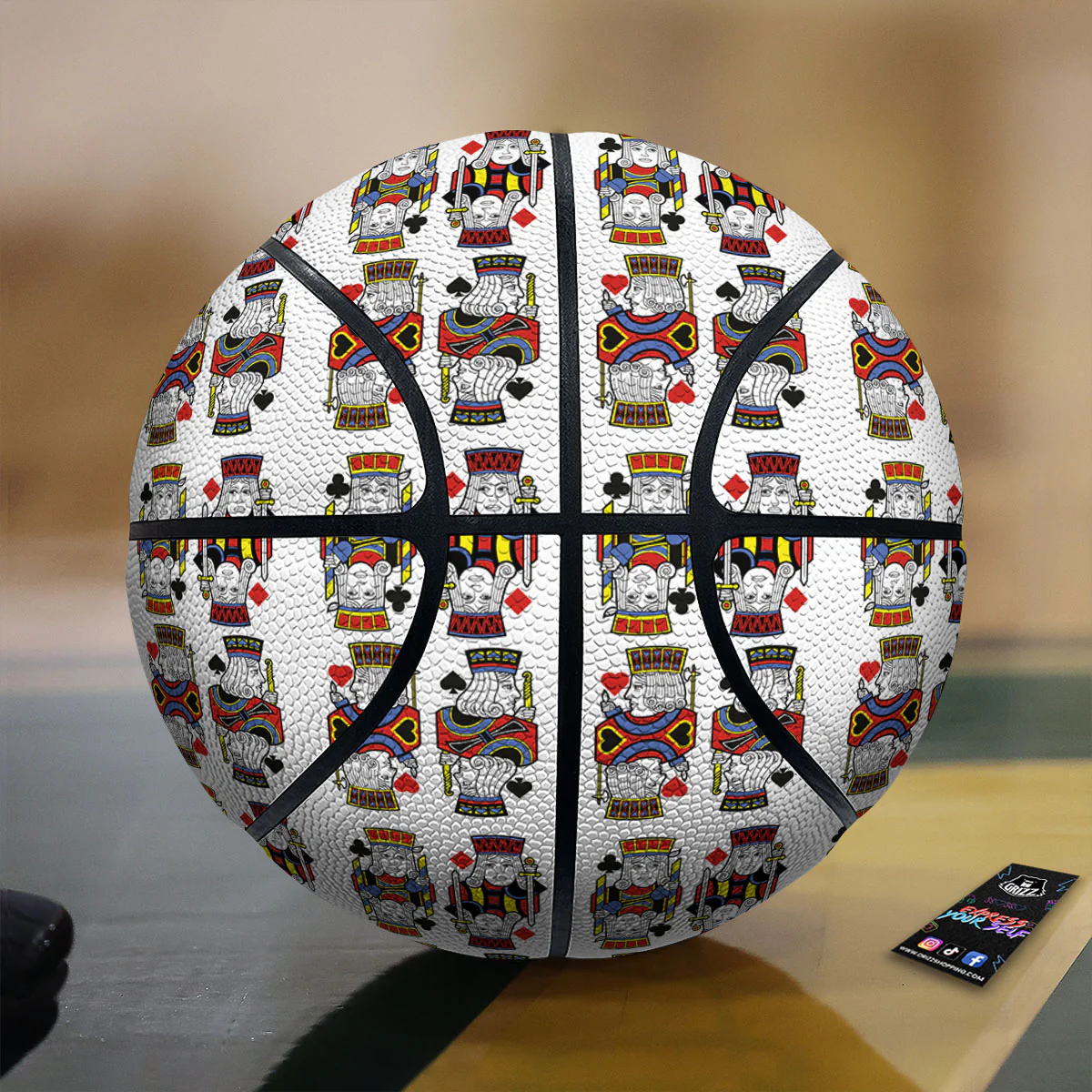 Playing Cards Four Jacks Print Pattern Basketball