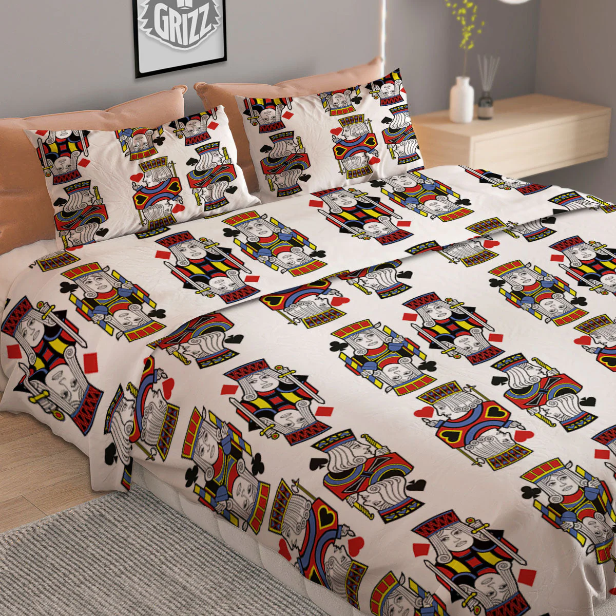 Playing Cards Four Jacks Print Pattern Duvet Cover Bedding Set - Image 2