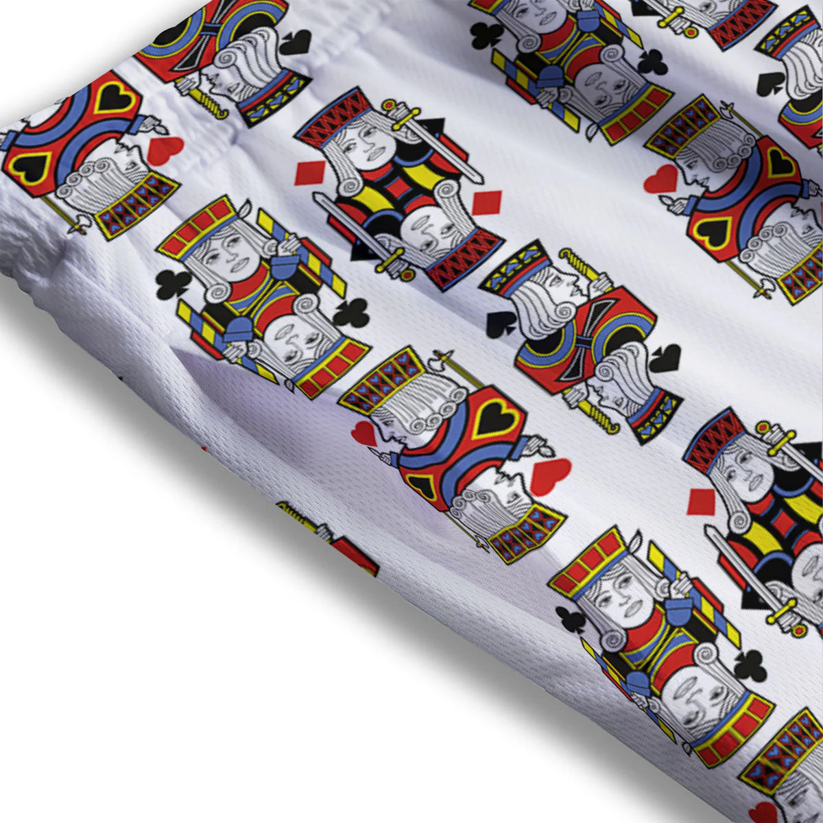 Playing Cards Four Jacks Print Pattern Mesh Shorts - Image 3