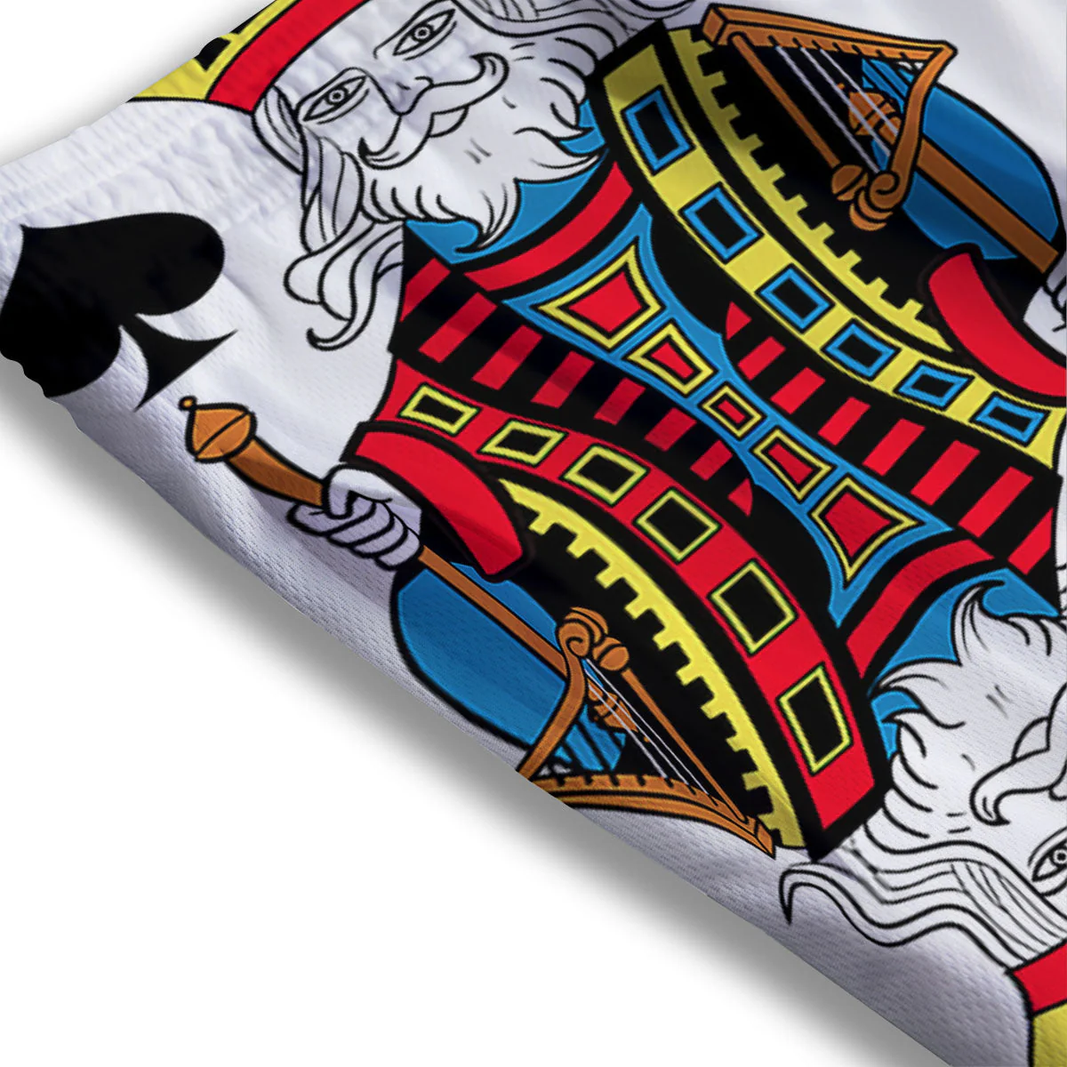 Playing Cards Four Kings Print Mesh Shorts - Image 3