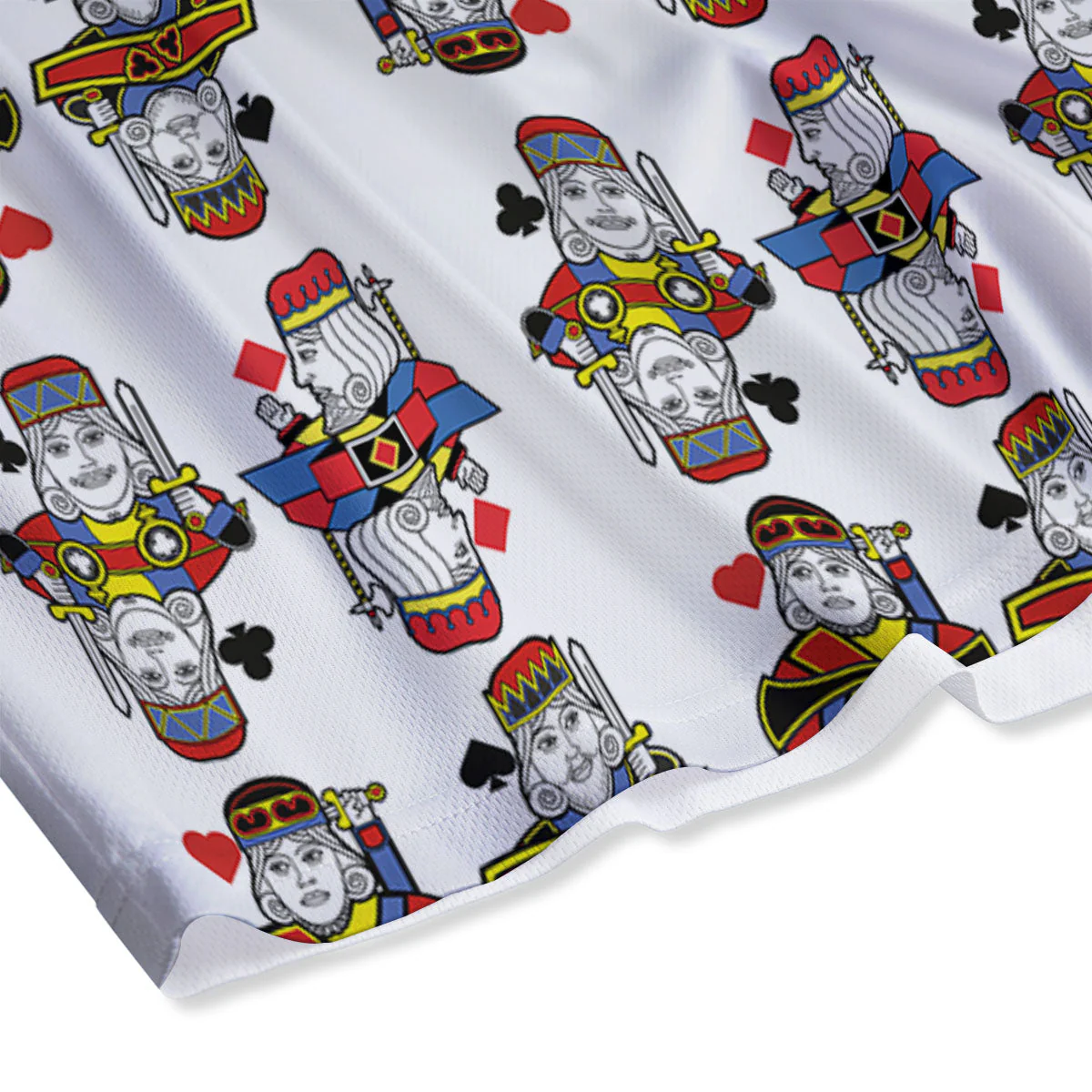 Playing Cards Four Kings Print Pattern Mesh Shorts - Image 4