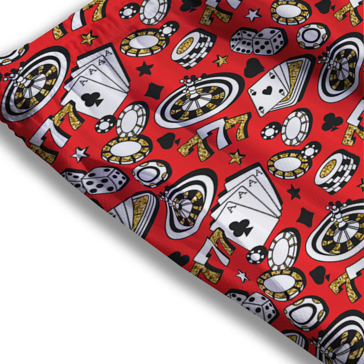 Poker Casino Print Pattern Mesh Shorts - Image 3