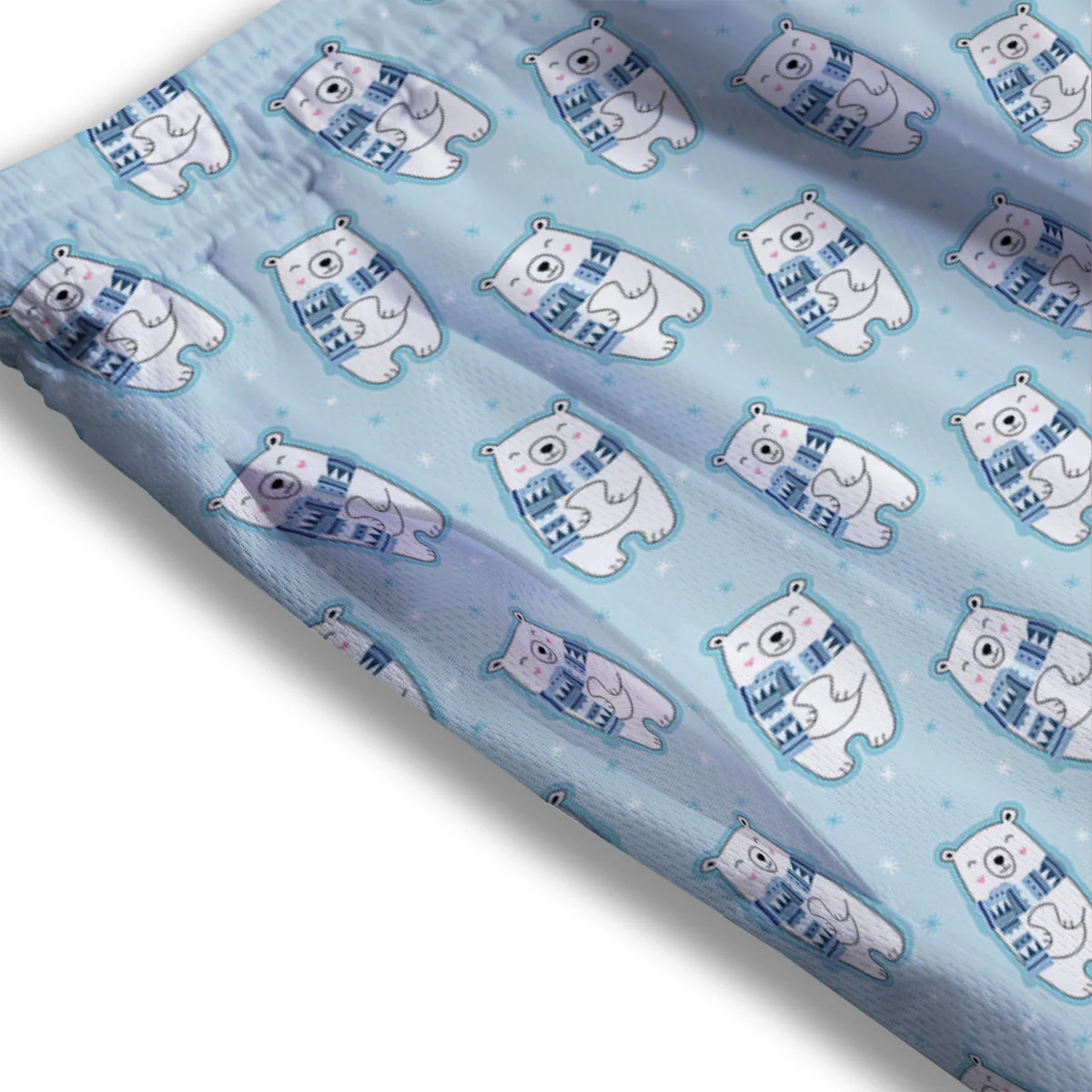 Polar Bear Cute Print Pattern Mesh Shorts - Image 3