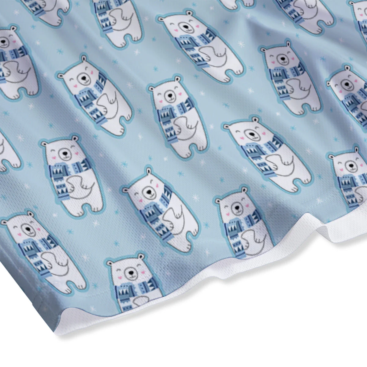 Polar Bear Cute Print Pattern Mesh Shorts - Image 4