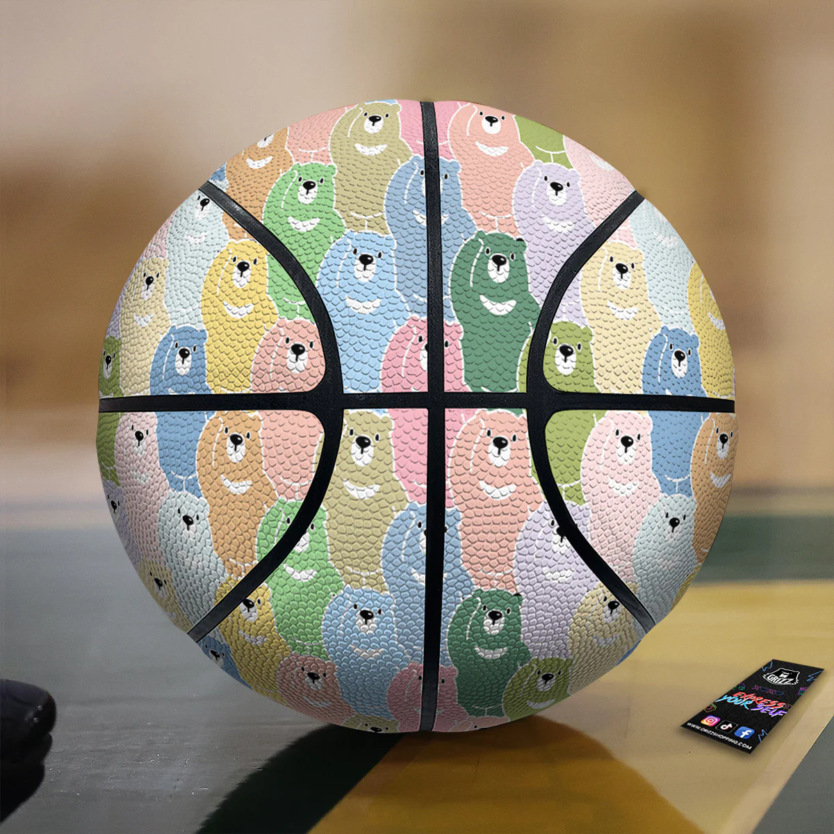 Polar Bear Pastel Print Pattern Basketball