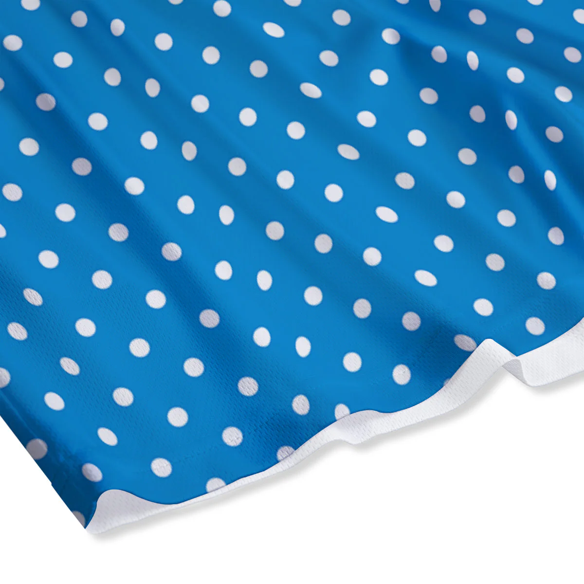 Polka Dot Blue And White Print Pattern Mesh Shorts - Image 4