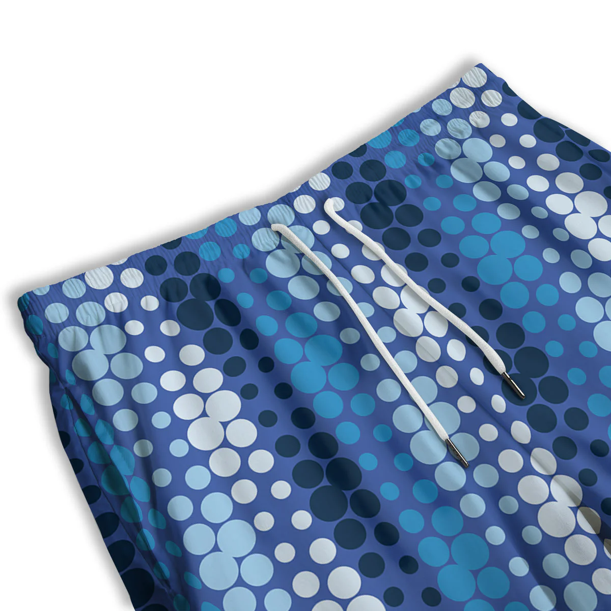 Polka Dot Blue Striped Print Pattern Men's Athletic Shorts - Image 3