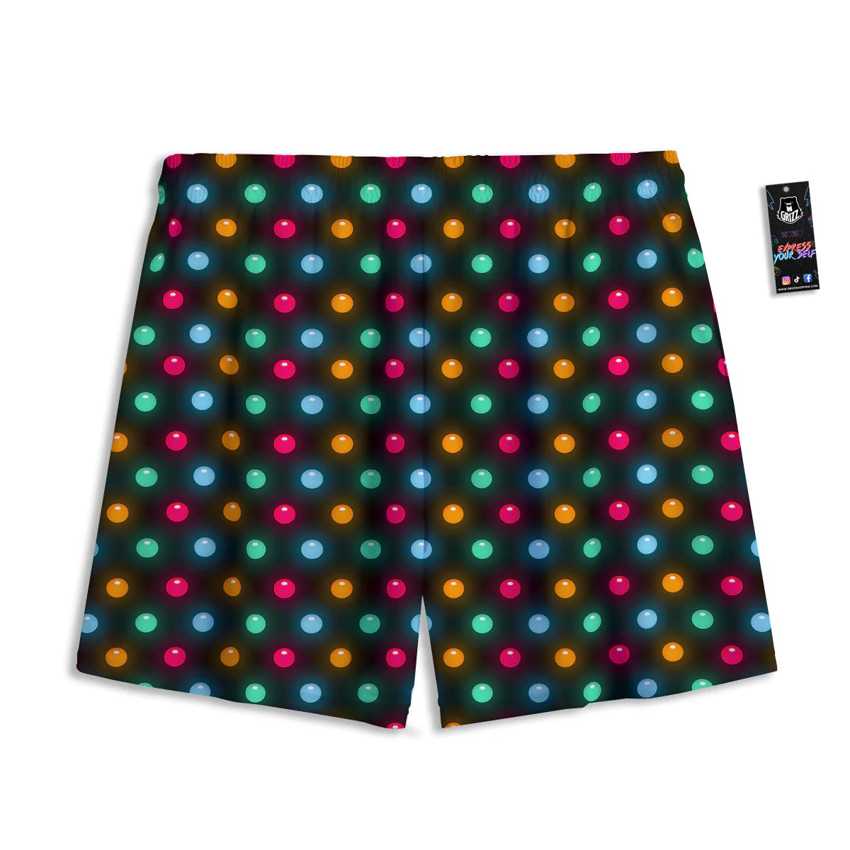 Polka Dot Light Print Mesh Shorts - Image 2