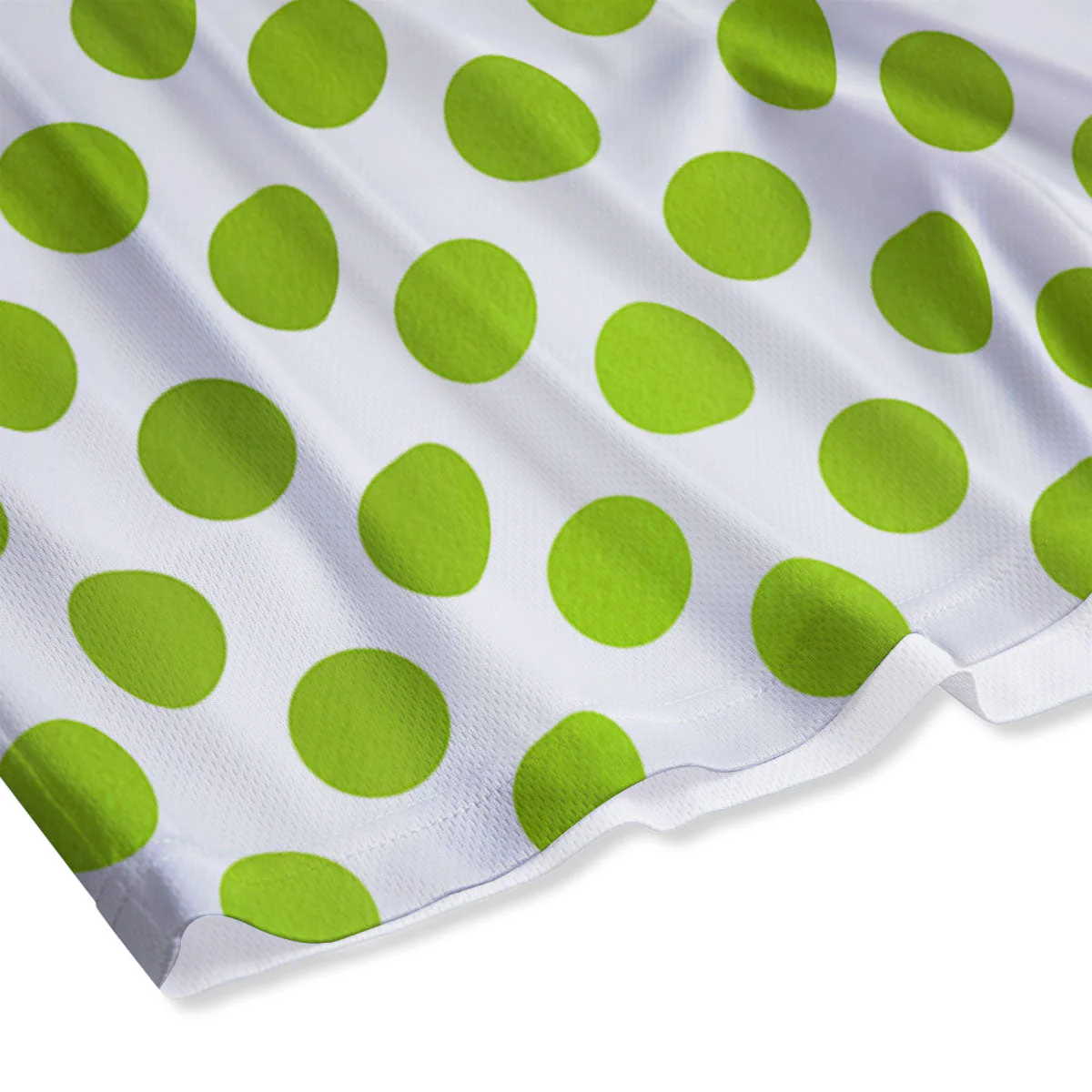 Polka Dot Lime Green And White Print Mesh Shorts - Image 4