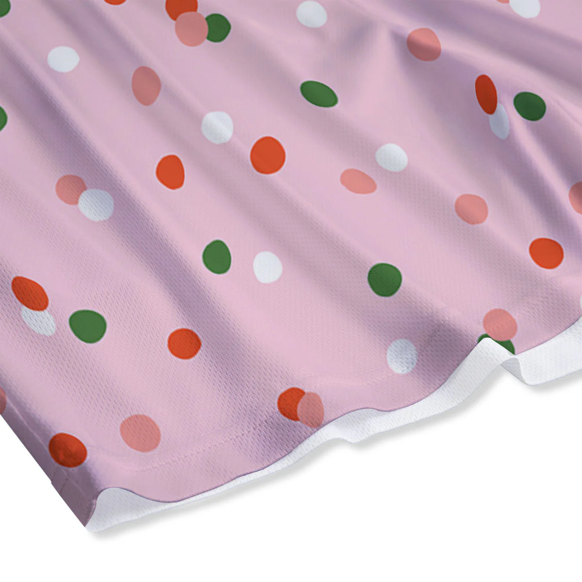 Polka Dot Merry Christmas Print Pattern Mesh Shorts - Image 4