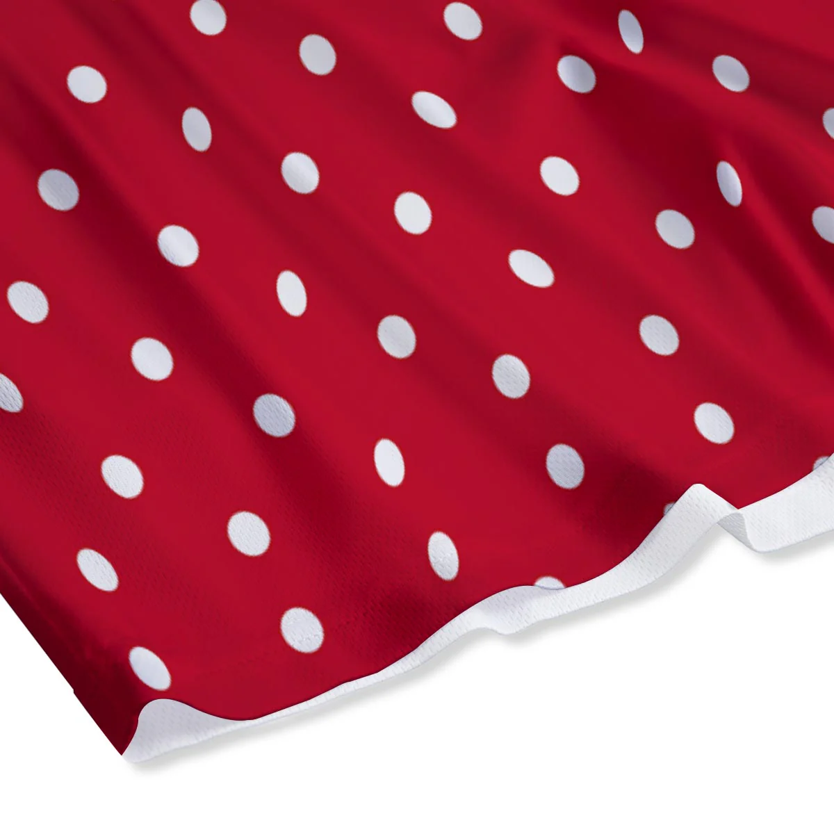 Polka Dot White And Red Print Pattern Mesh Shorts - Image 4