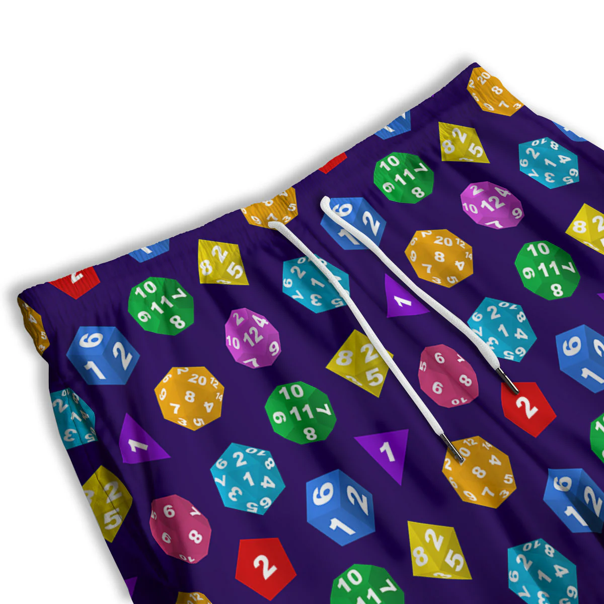 Polyhedron Dice Colorful Print Pattern Men's Athletic Shorts - Image 3