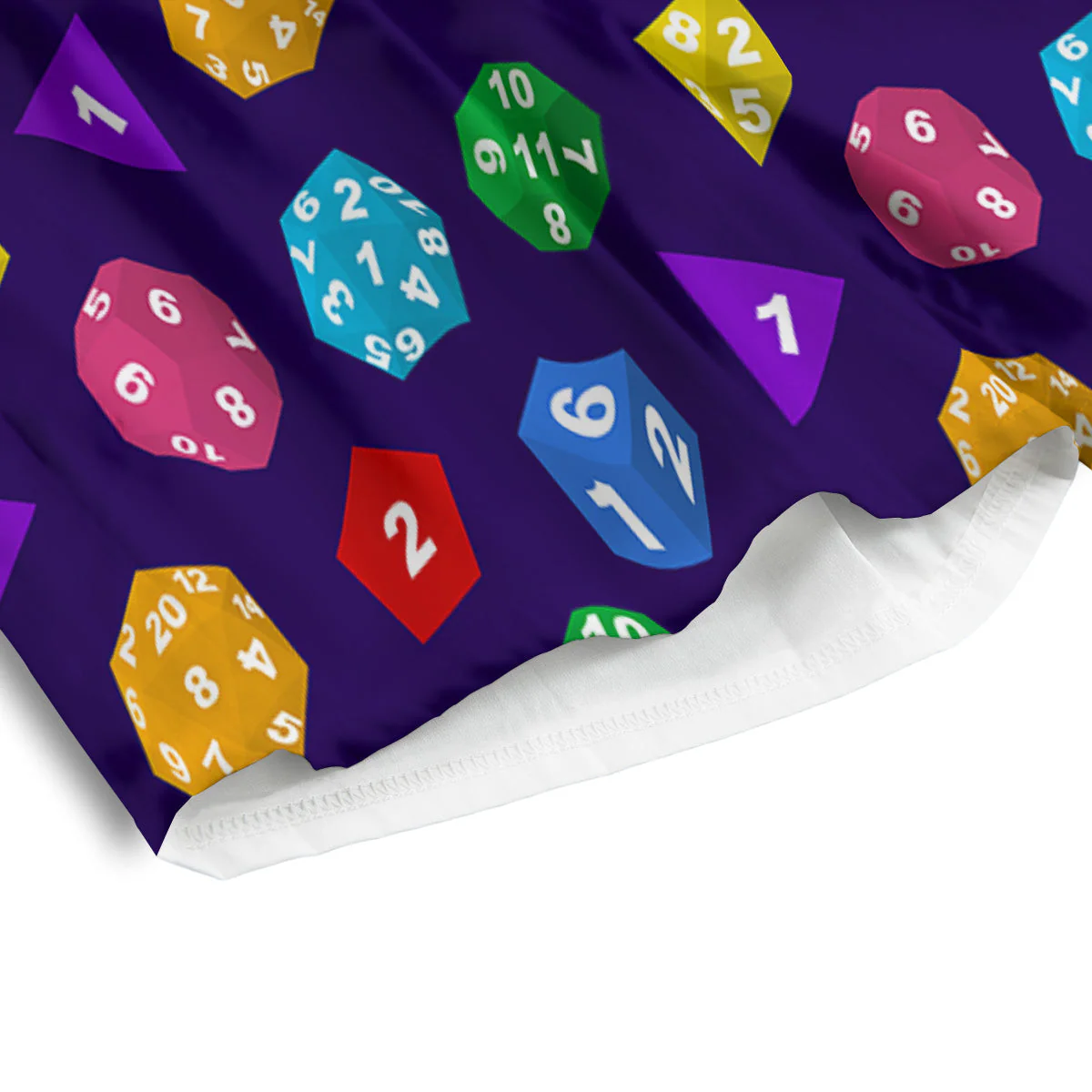 Polyhedron Dice Colorful Print Pattern Men's Athletic Shorts - Image 4