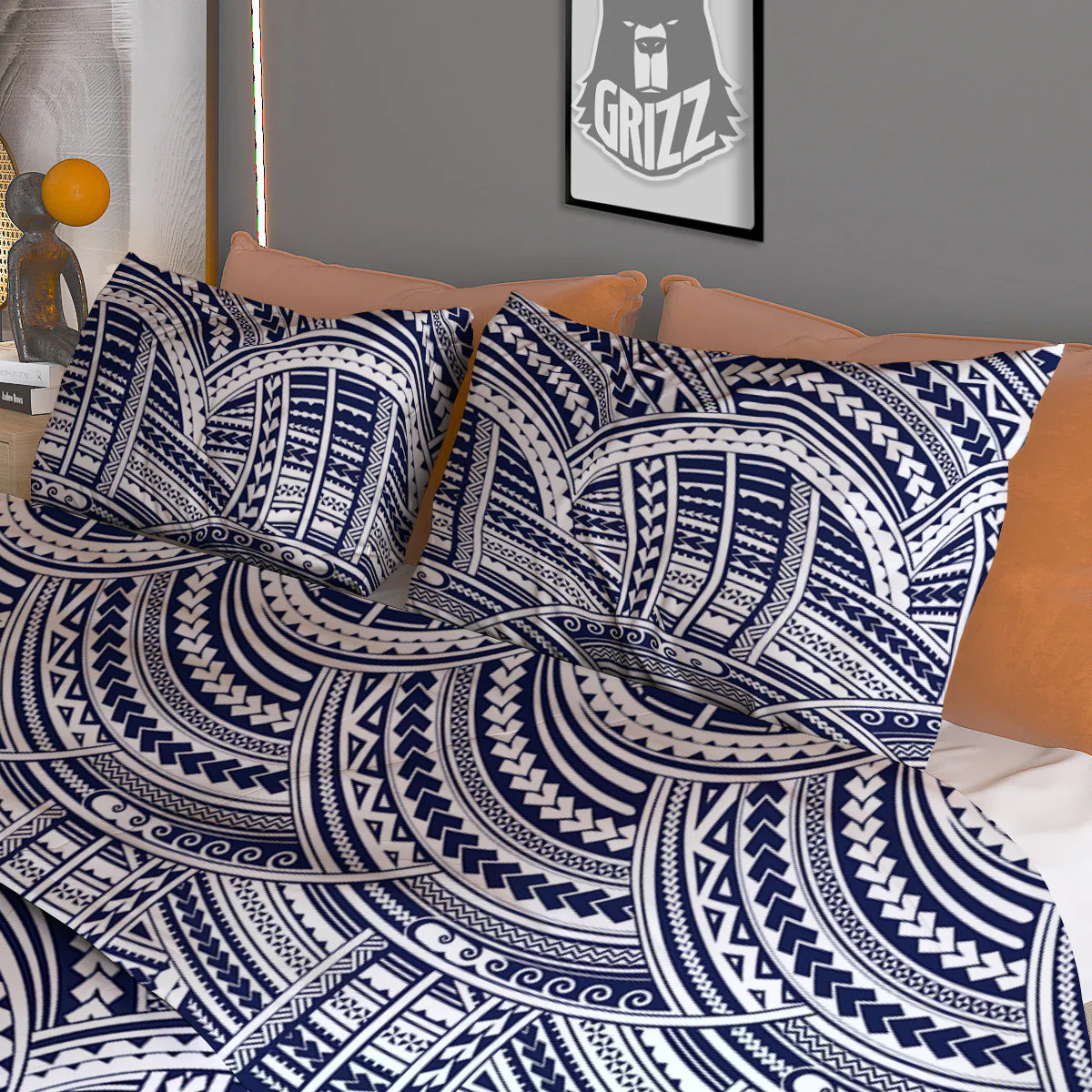 Polynesian Tattoo Blue Maori Print Duvet Cover Bedding Set - Image 3