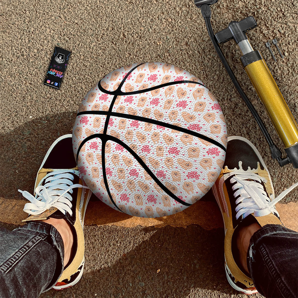 Pomeranian Cartoon Print Pattern Basketball - Image 2