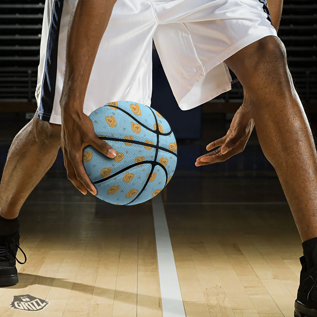 Pomeranian Little Print Pattern Basketball - Image 3