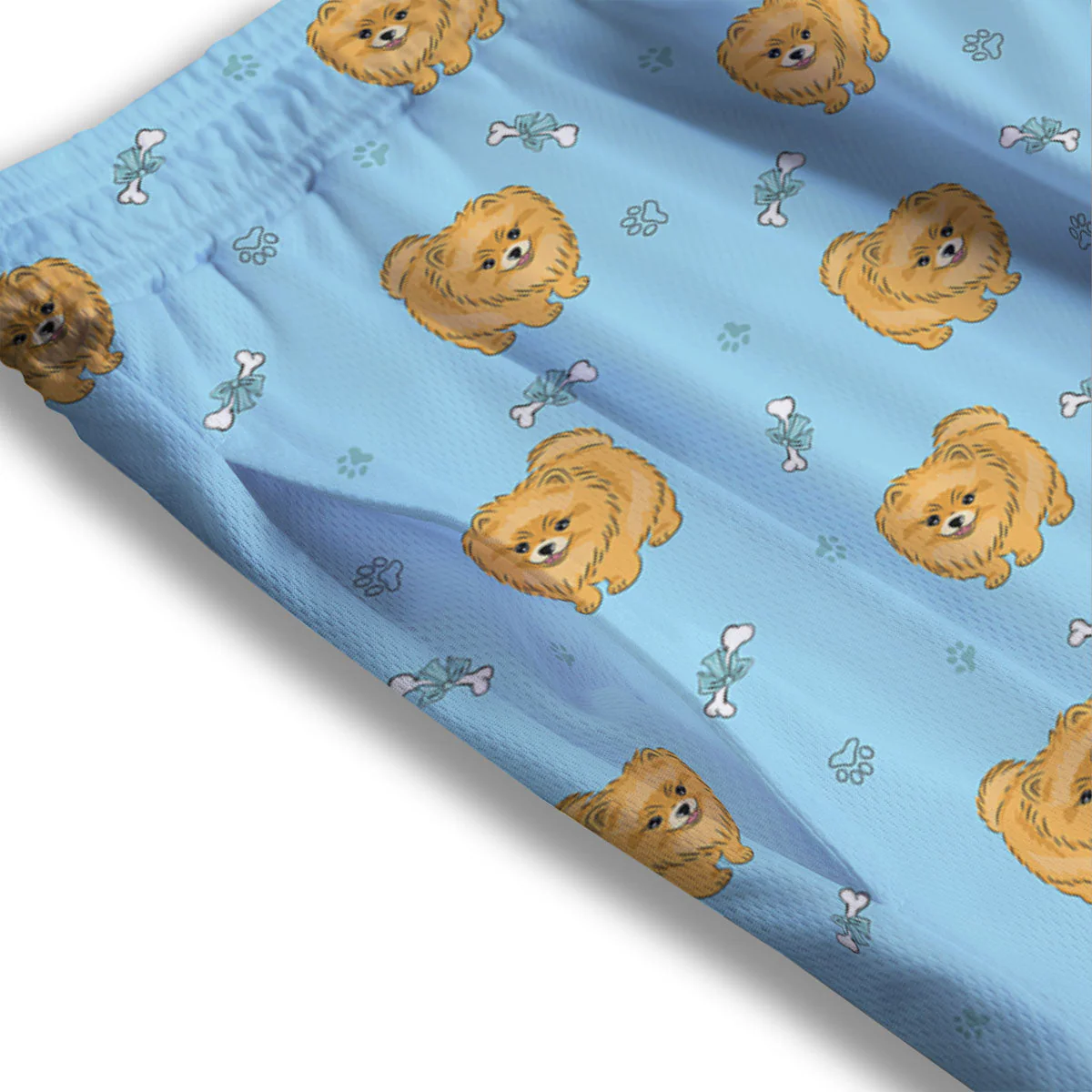 Pomeranian Little Print Pattern Mesh Shorts - Image 3