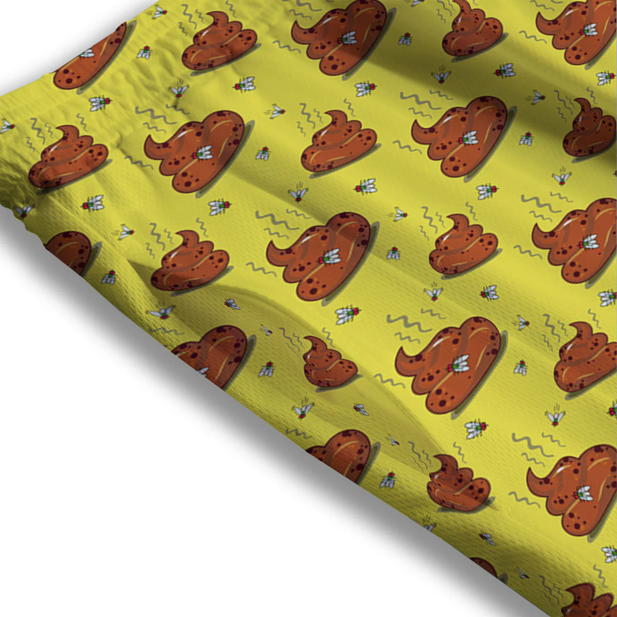 Poop Brown Print Pattern Mesh Shorts - Image 3