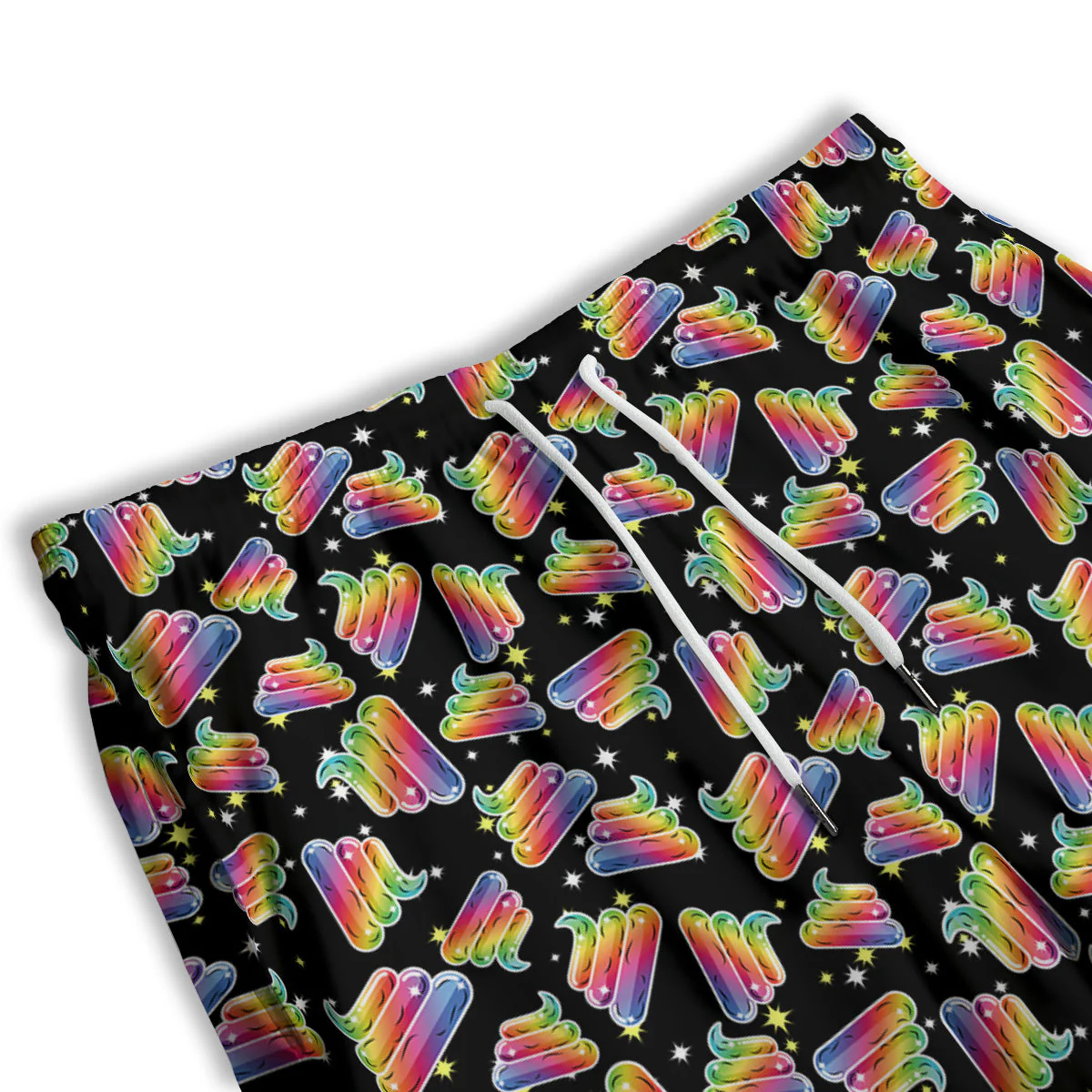 Poop Rainbow Cute Print Pattern Men's Athletic Shorts - Image 3