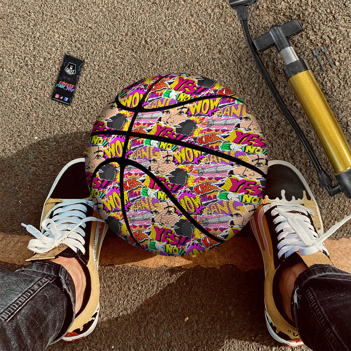 Pop Art Comics Print Pattern Basketball - Image 2