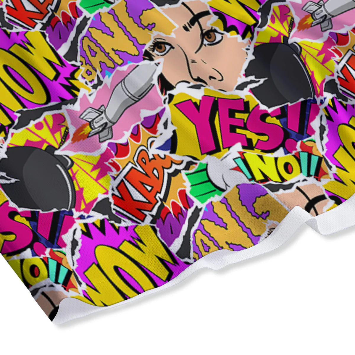 Pop Art Comics Print Pattern Mesh Shorts - Image 4