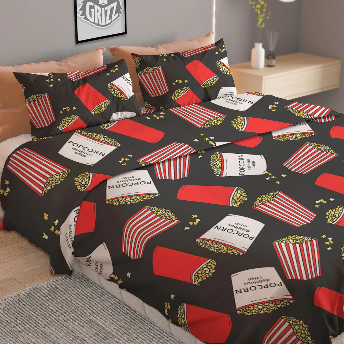 Popcorn Box Print Pattern Duvet Cover Bedding Set - Image 2