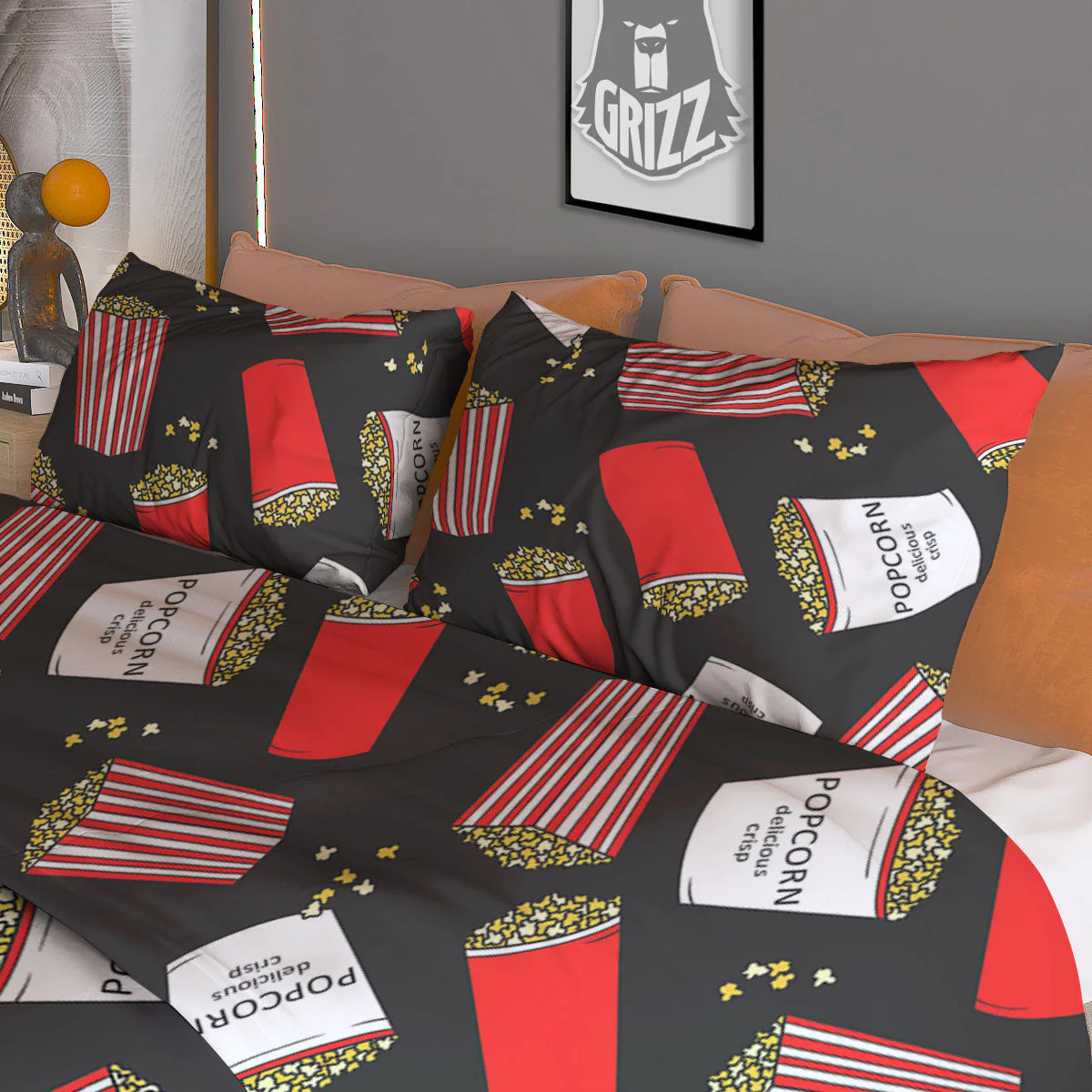 Popcorn Box Print Pattern Duvet Cover Bedding Set - Image 3