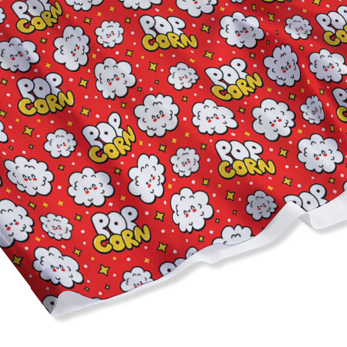 Popcorn Cute Print Pattern Mesh Shorts - Image 4