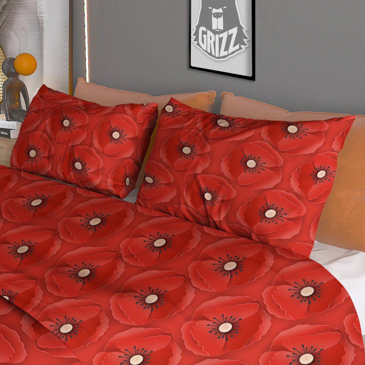 Poppy Armistice Day Print Pattern Duvet Cover Bedding Set - Image 3