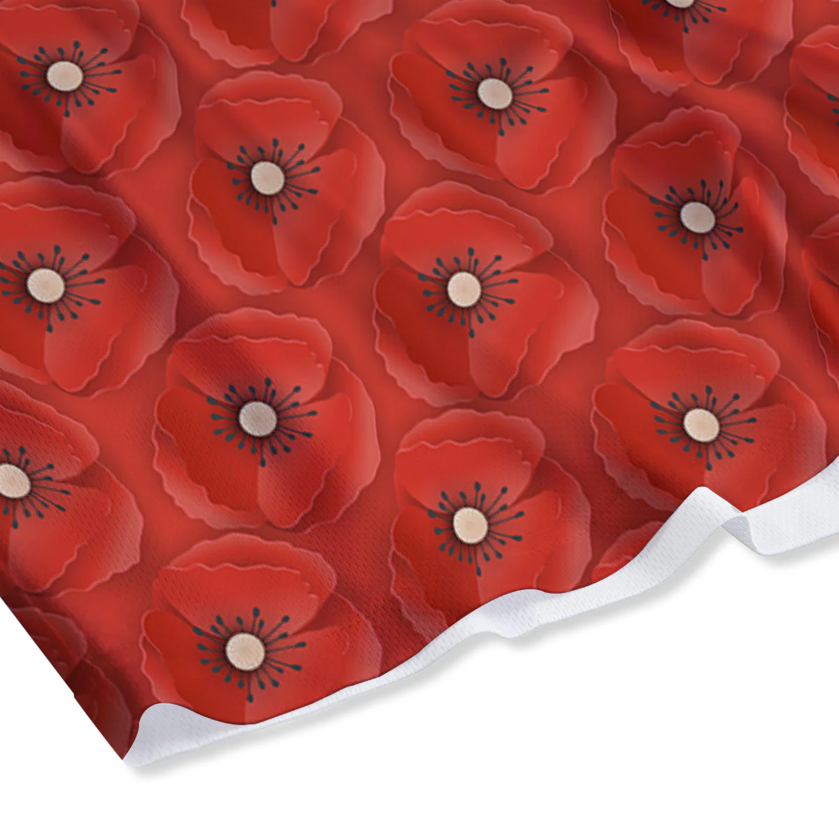 Poppy Armistice Day Print Pattern Mesh Shorts - Image 4