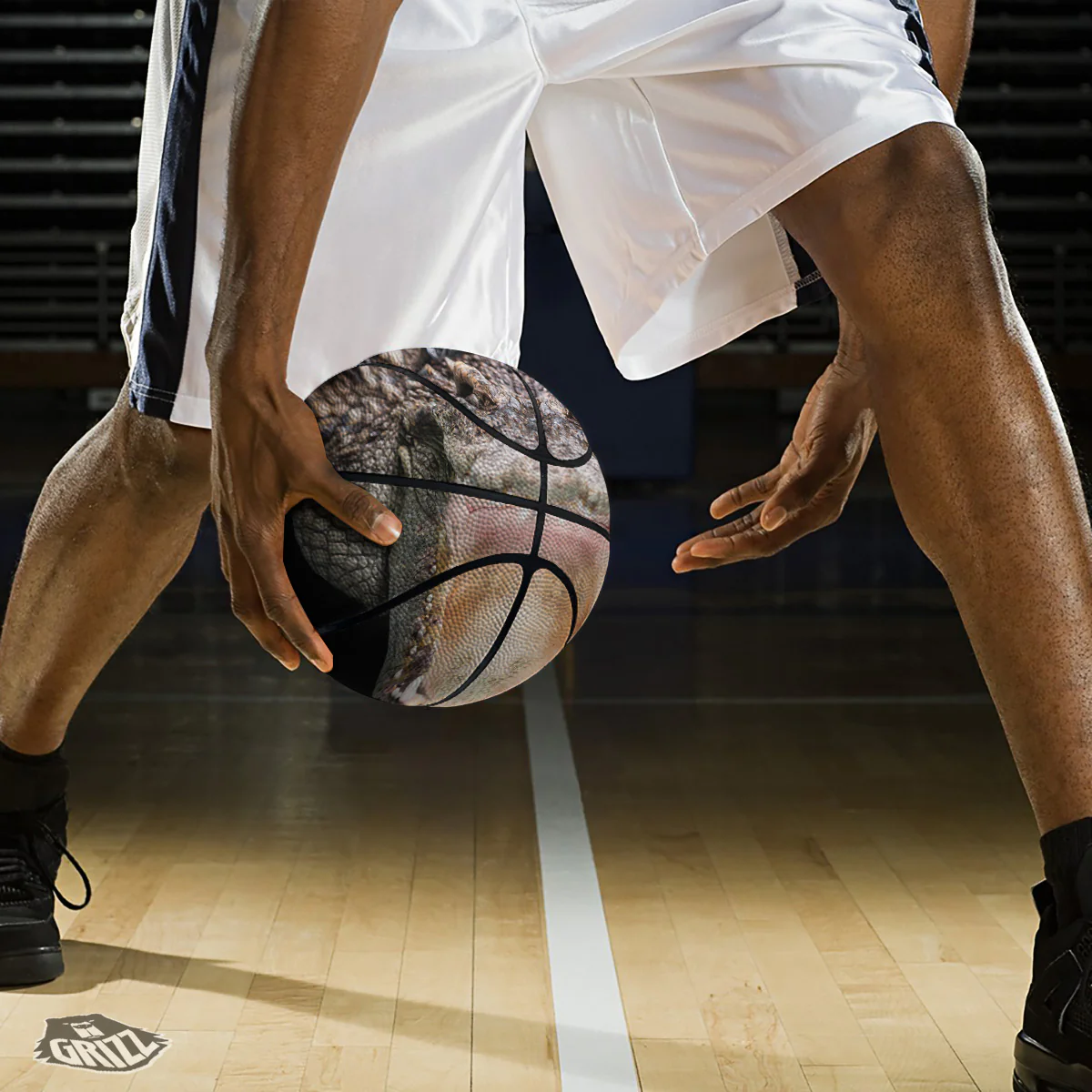 Portrait Crocodile Print Basketball - Image 3