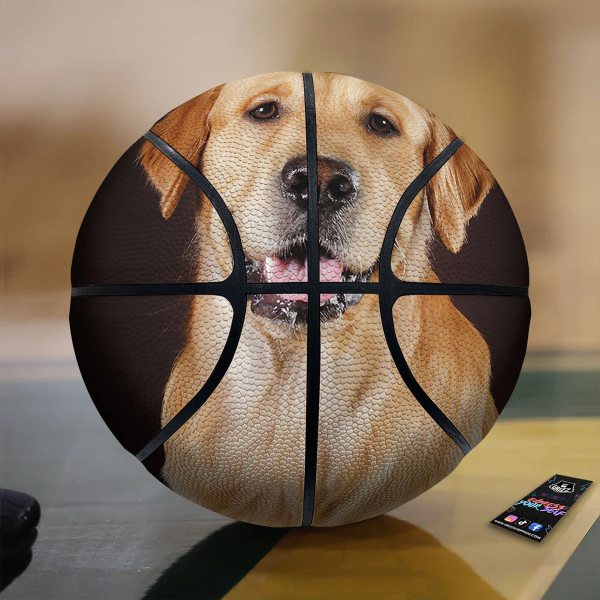 Portrait Golden Retriever Print Basketball