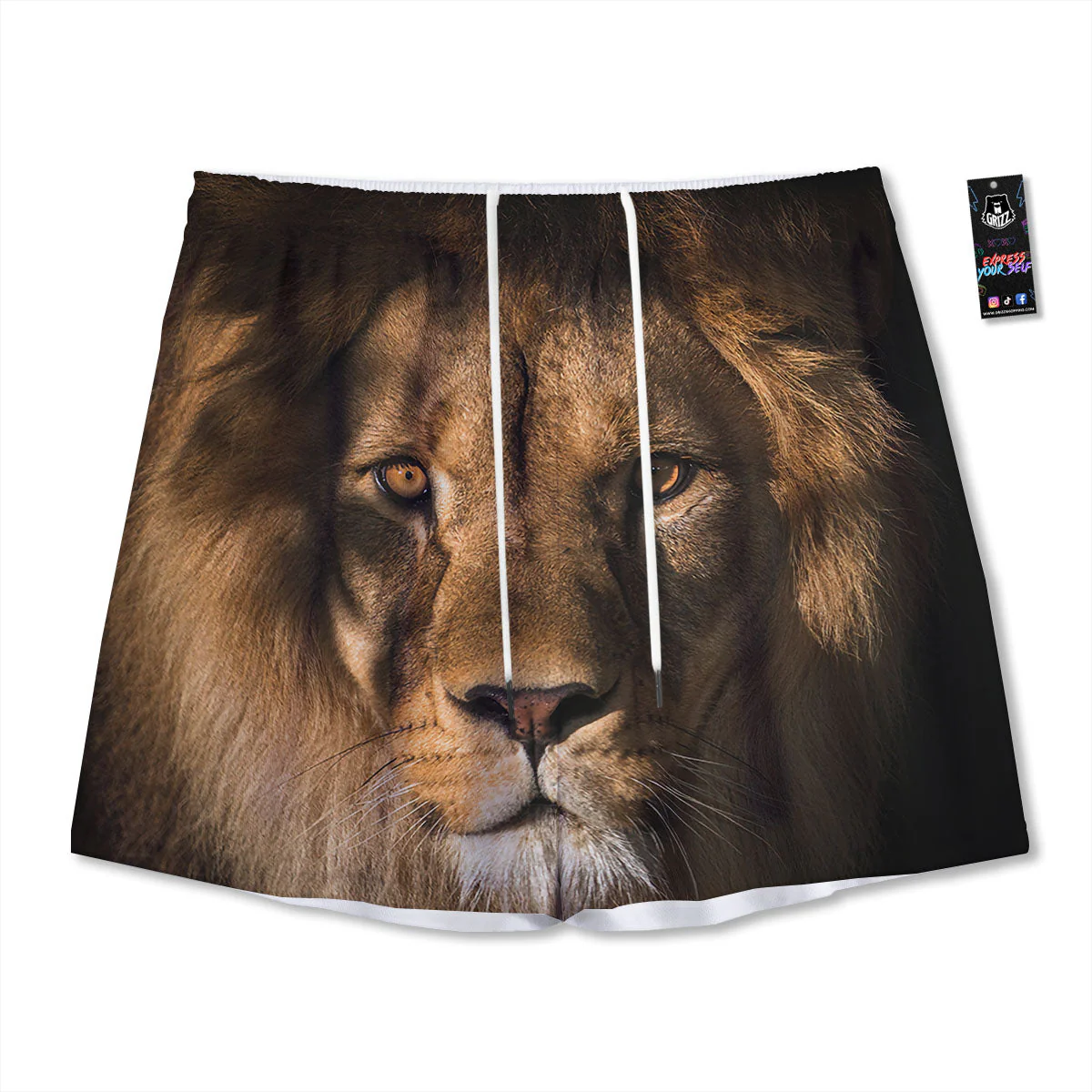 Portrait Leo Print Mesh Shorts