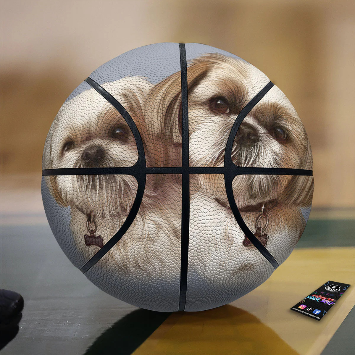 Portrait Shih Tzu Print Basketball