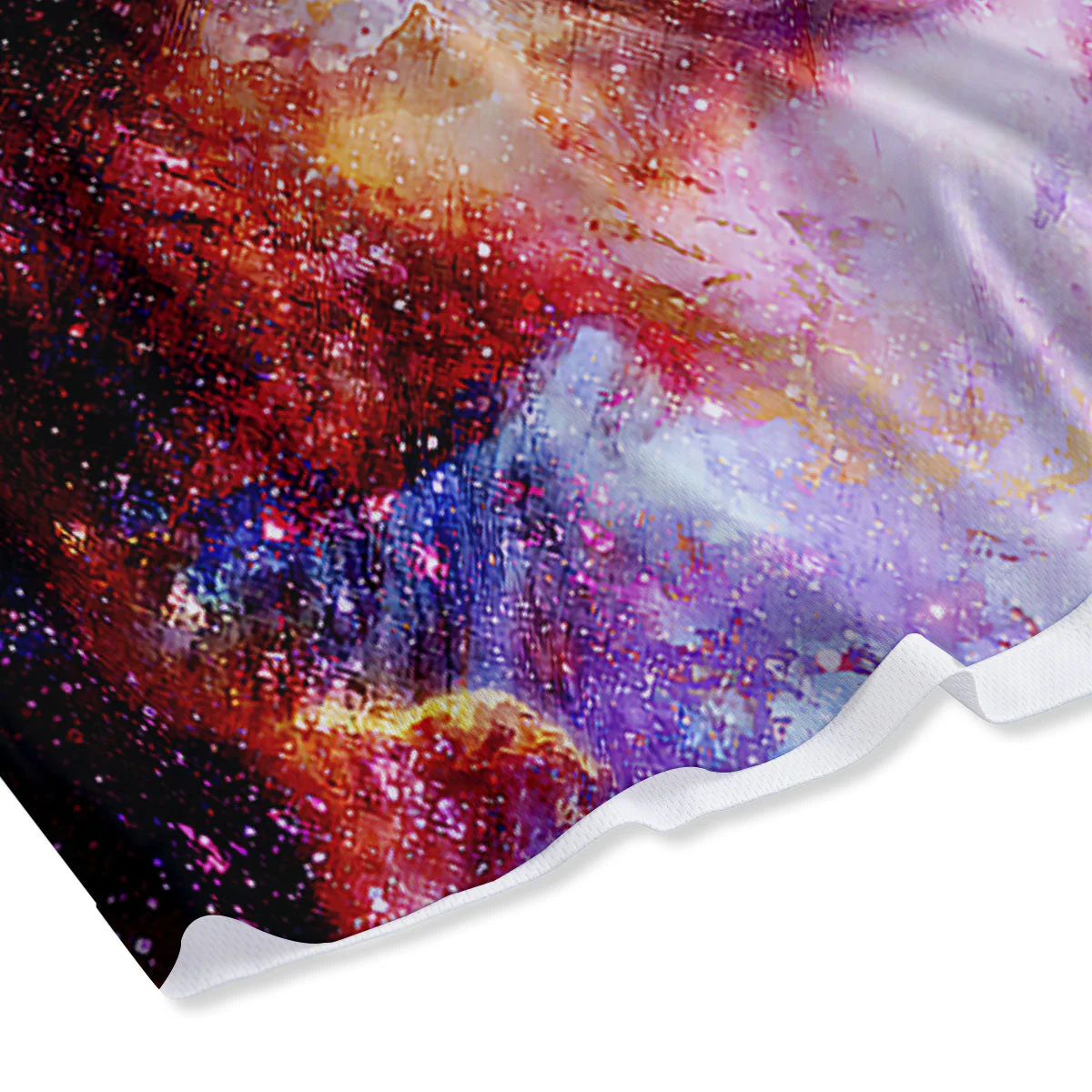 Portrait Wolf Galaxy Print Mesh Shorts - Image 4