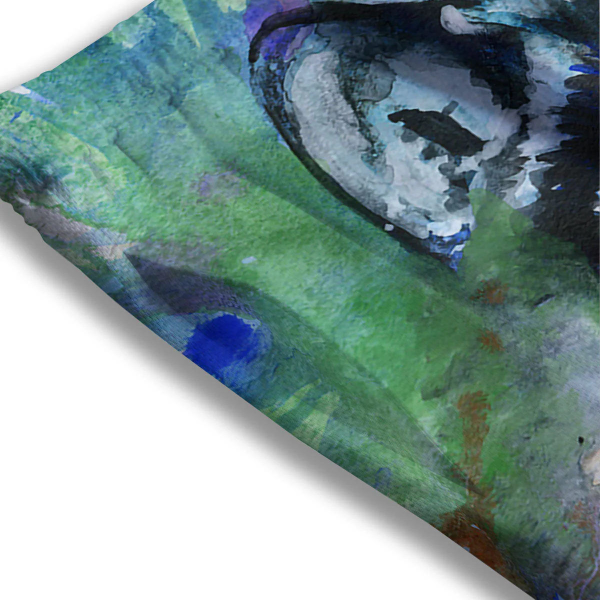 Portrait Wolf Watercolor Print Mesh Shorts - Image 3