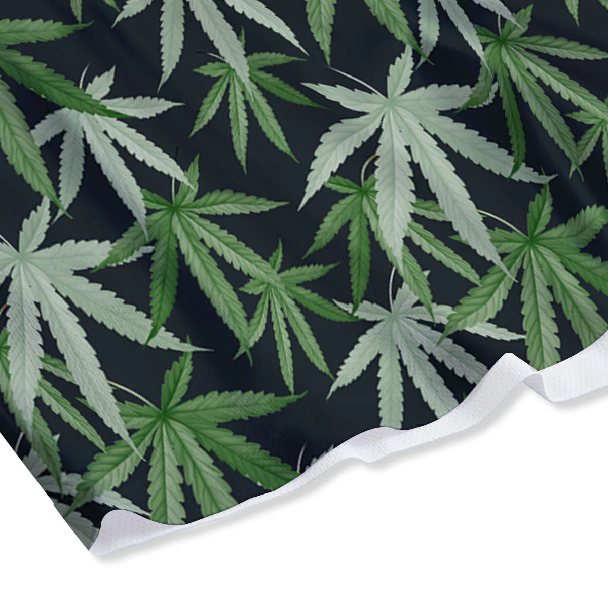 Pot Leaf Green Print Pattern Mesh Shorts - Image 4