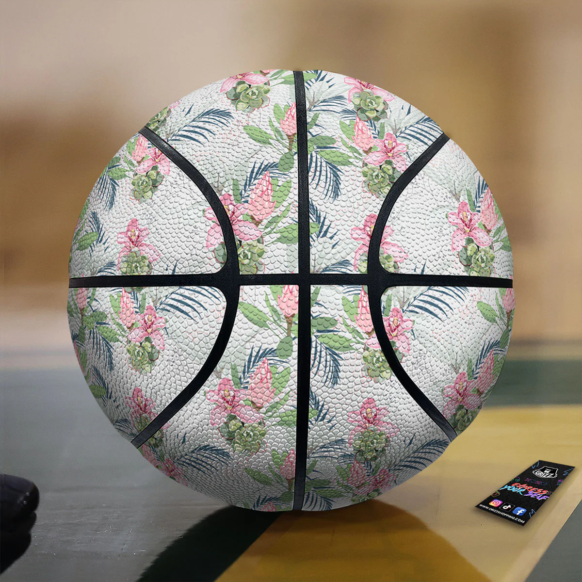 Protea Pink Print Pattern Basketball
