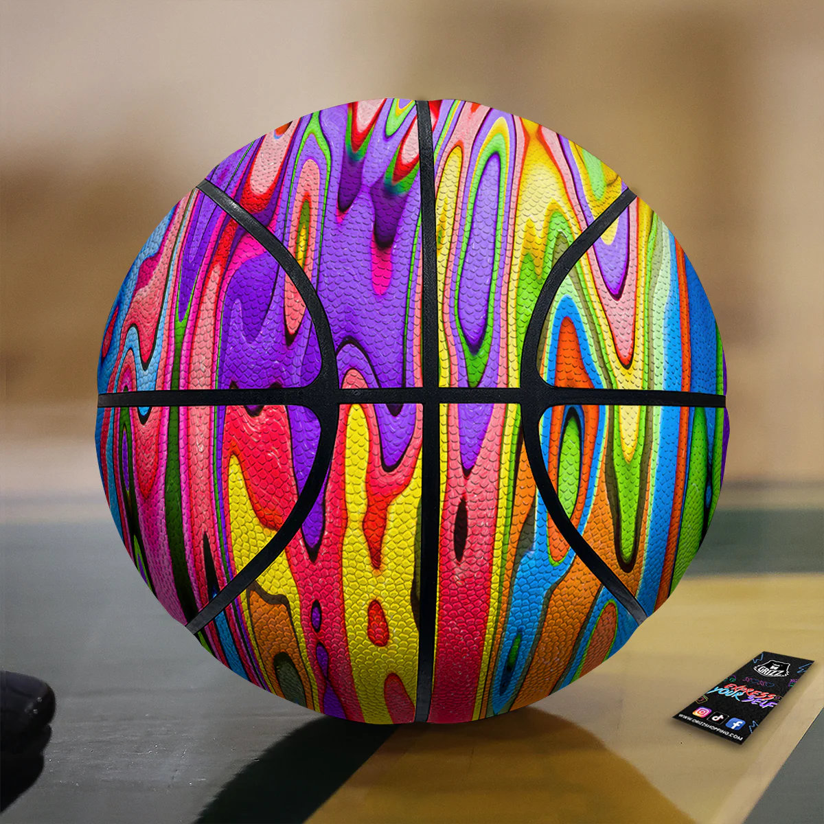 Psychedelic Colorful Print Basketball