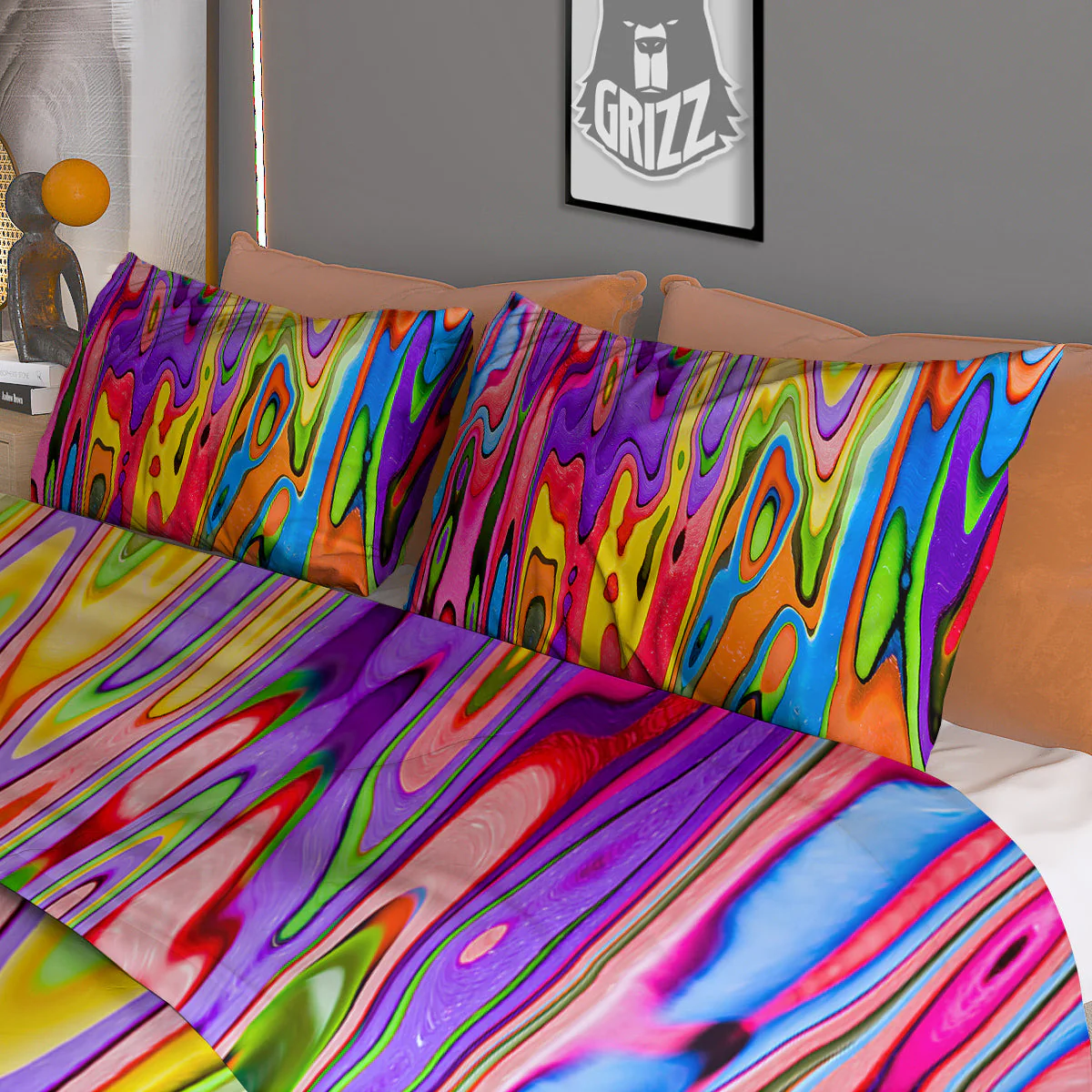 Psychedelic Colorful Print Duvet Cover Bedding Set - Image 3