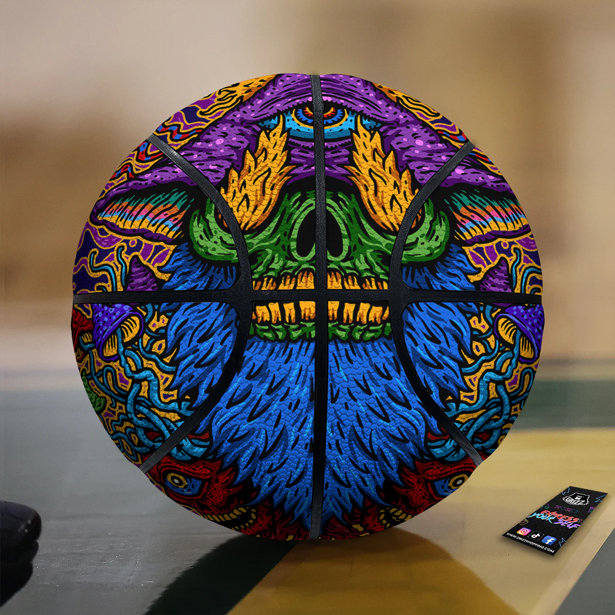 Psychedelic Magic Mushroom Print Basketball