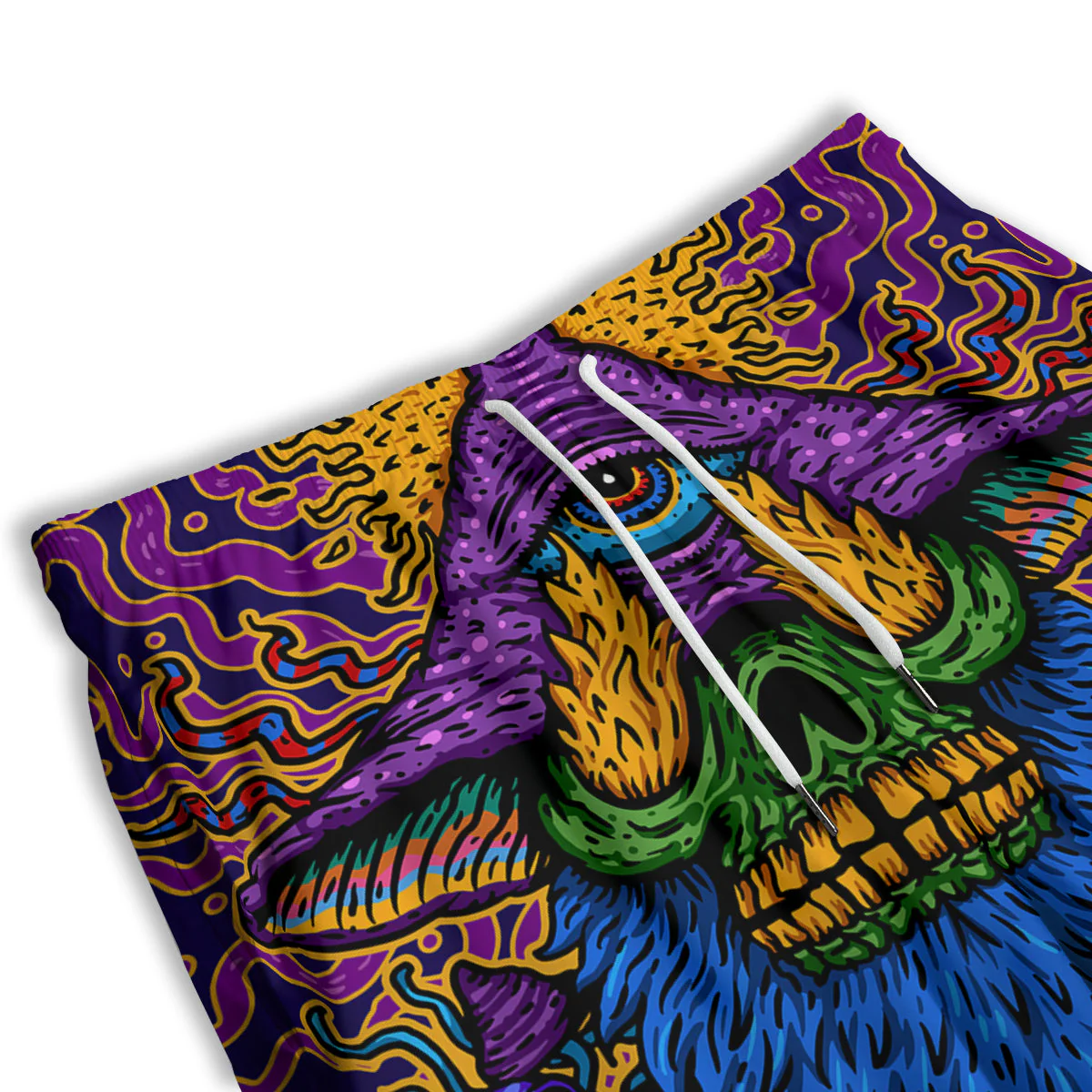 Psychedelic Magic Mushroom Print Men's Athletic Shorts - Image 3