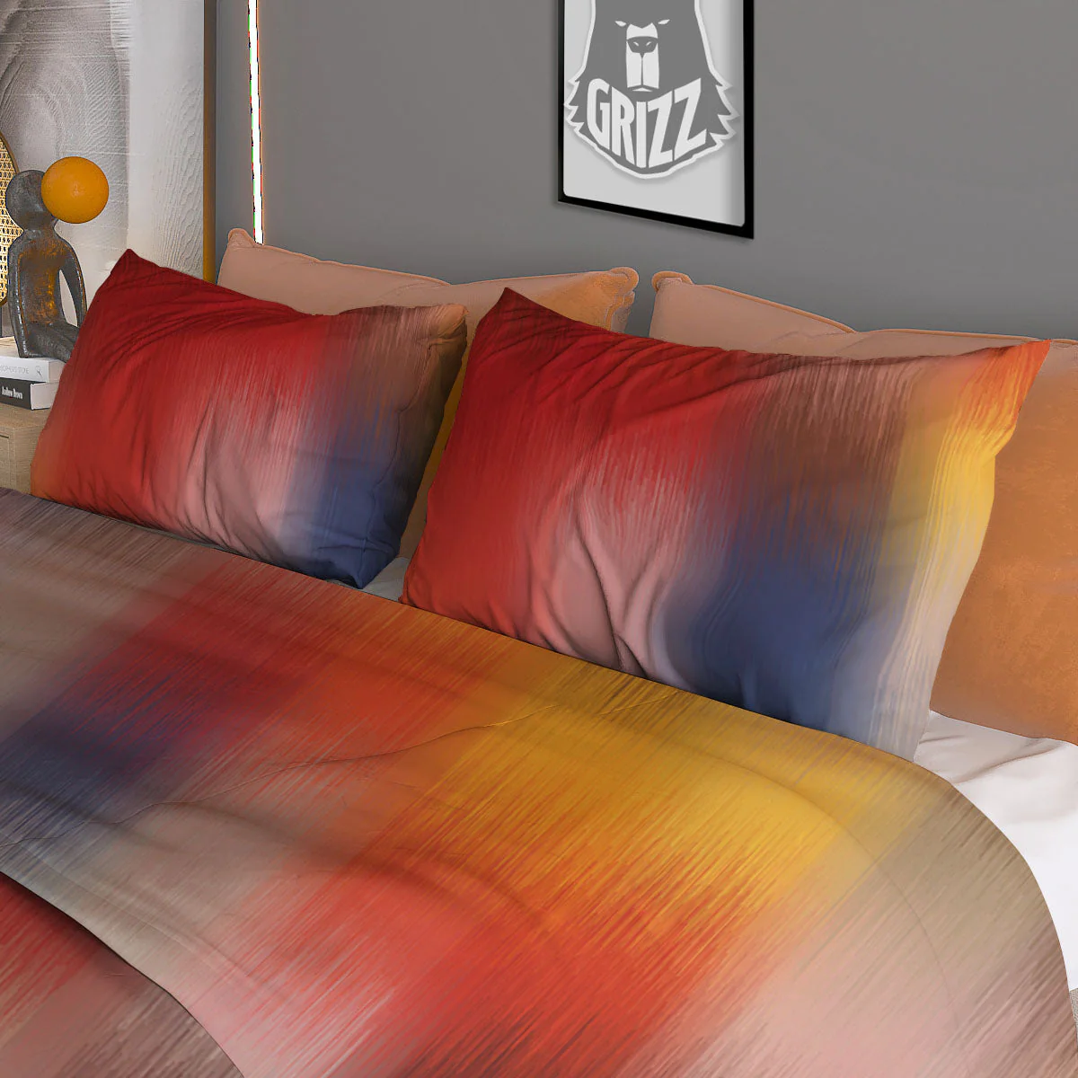 Psychedelic Multicolor Print Duvet Cover Bedding Set - Image 3
