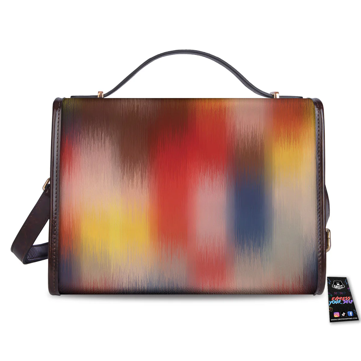 Psychedelic Multicolor Print Women's Satchel Bag - Image 2